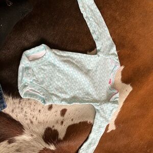 Light Blue Long Sleeve Baby Onesie